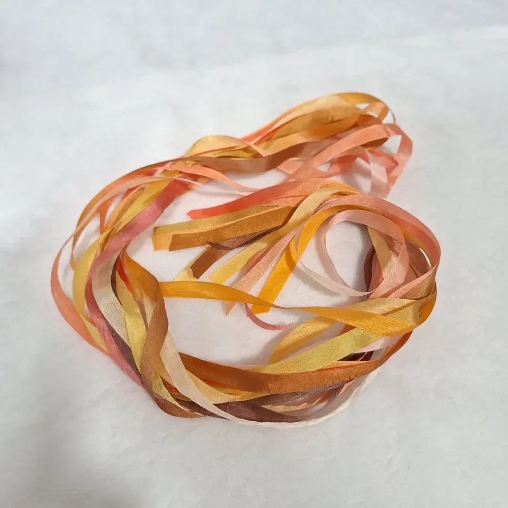7mm set 37 meters Variegated Silk ribbon,Ribbon embroidery, Hand embroidery